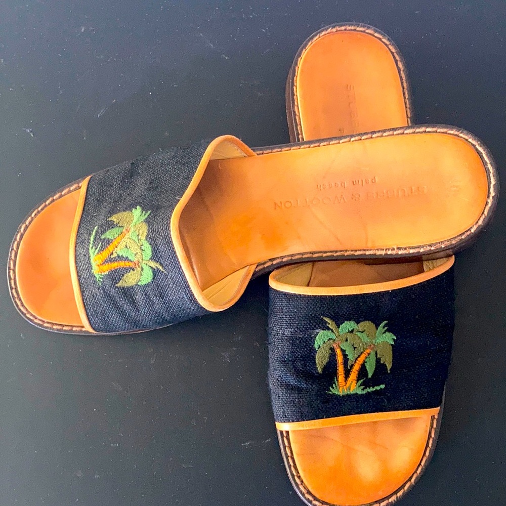 Stubbs & Wootton Black Slides 9.5 - Picture 3 of 6